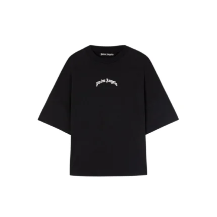 Back Curved Logo Over Tee Black - Off White